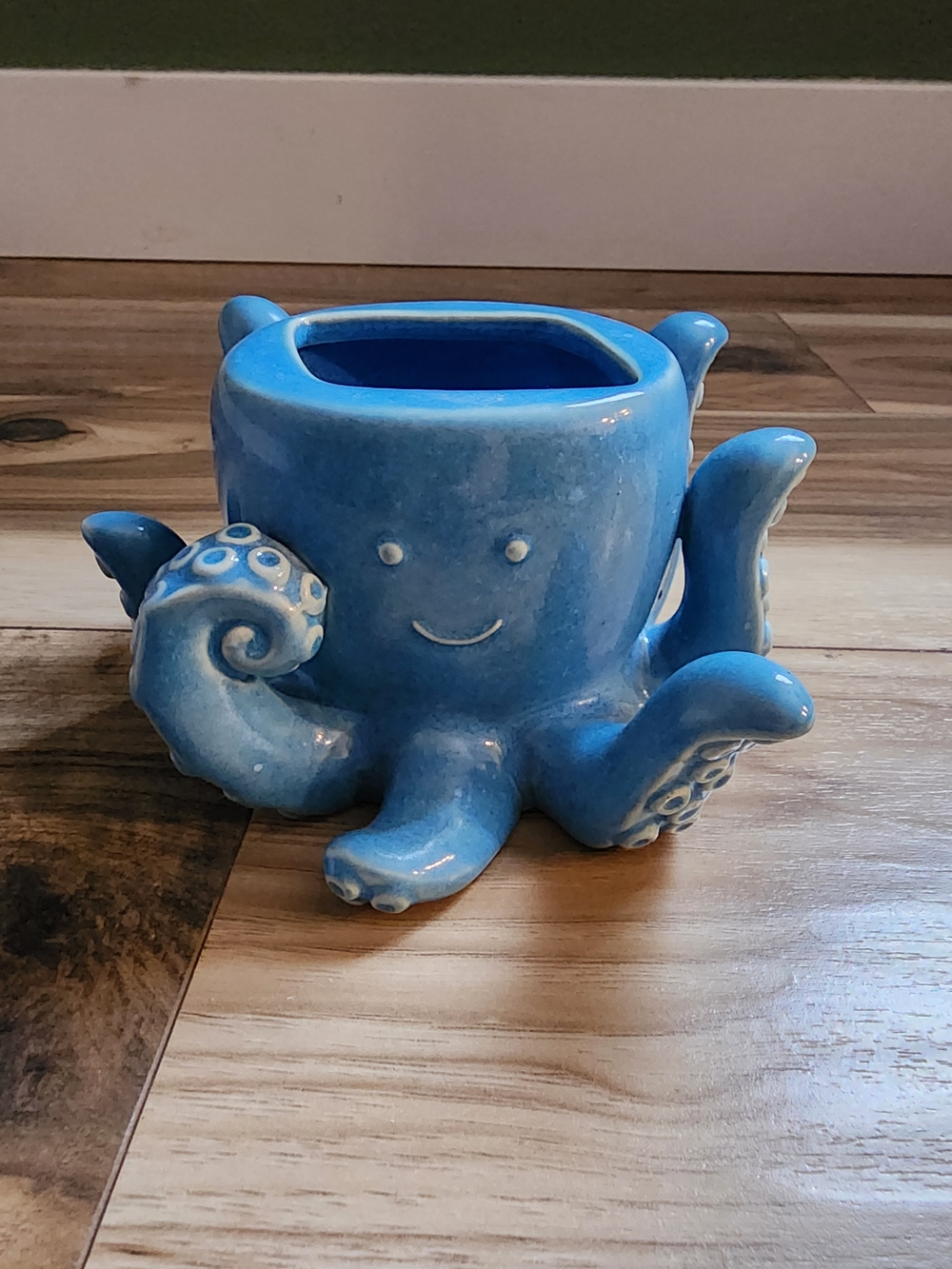 Bath & Body Works Blue Ceramic Octopus Soap Holder or Planter